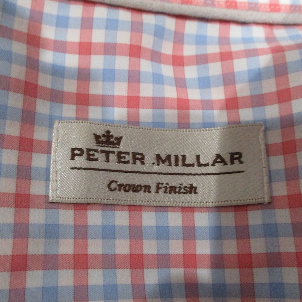 *SOLD* Peter Millar Crown Finish Men's Long Sleeve Plaid Button Down Dress Shirt - Picture 3 of 4